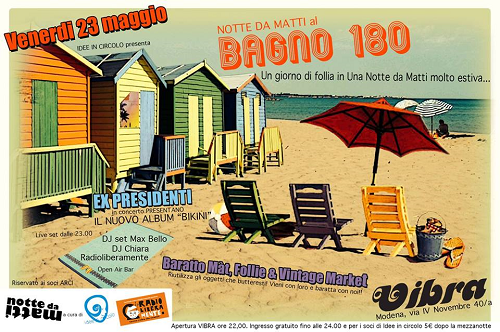 Venerdì 23 Maggio – Notte da Matti al BAGNO 180   EX PRESIDENTI live set