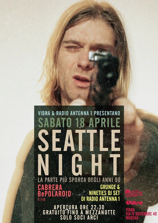 Sab 18 Aprile   Seattle Night  // Cabrera + Be Polaroid  live set  // radio Antenna 1 djs