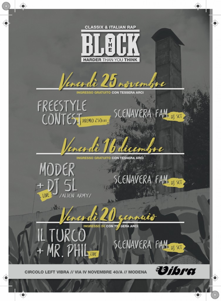 Venerdi 16 The block presenta MODER live + dj 5L  resident dj ScenaVeraFam