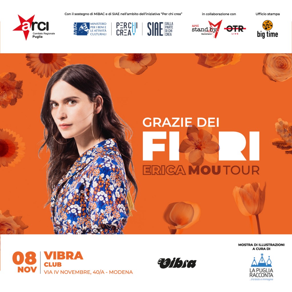Venerdi 08 Novembre  ERICA MOU / una proposta Modena indie festival