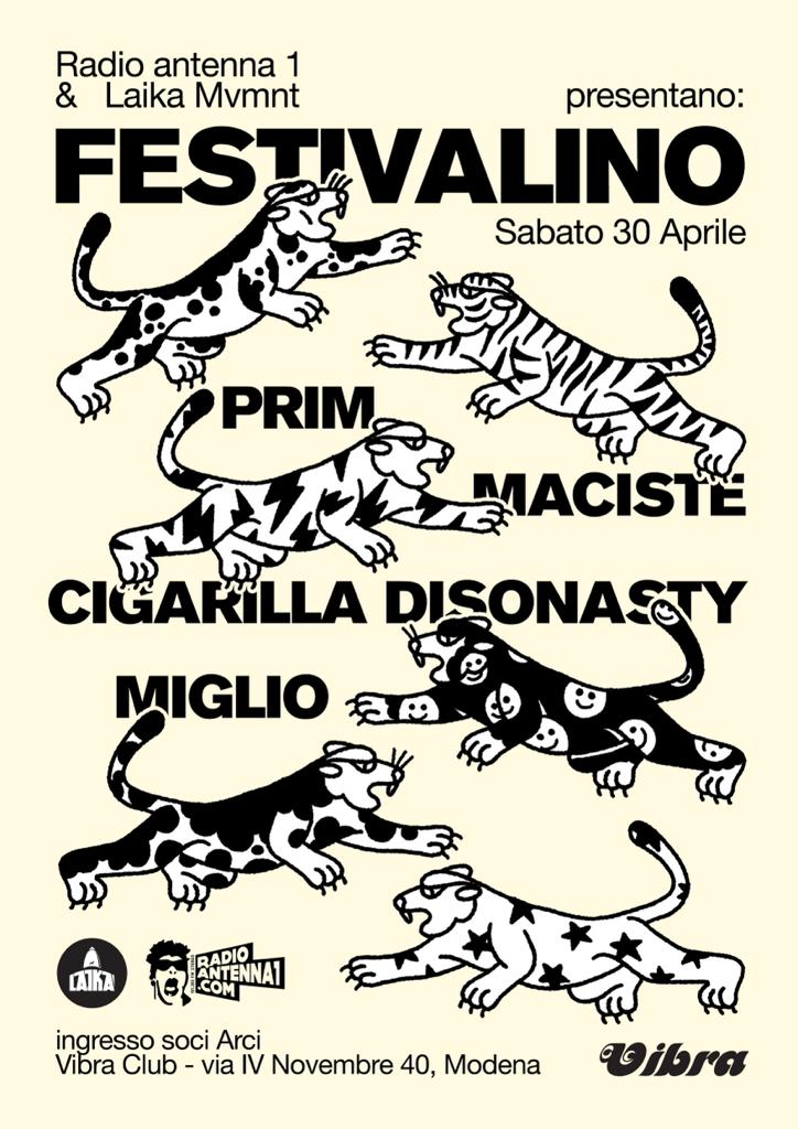 Sabato 30 Aprile PRIM + MIGLIO + MACISTE + CIGARILLA DISONASTY
