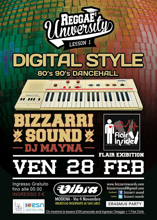 Venerdi 28 Febbraio – REGGAE UNIVERSITY – BIZZARRI SOUND