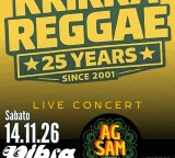 Sabato 14 Novembre KRIKKA REGGAE 25th anniversary + AG SAM dj Stan + TEO BORGHI